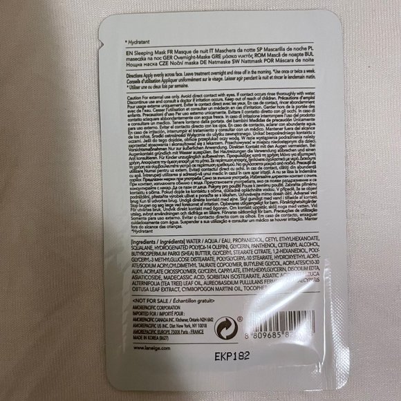 FREE ADD ON: LANEIGE Hypoallergenic Cica Sleeping Mask Sample - Picture 3 of 3
